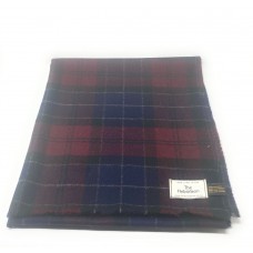 Pure Wool Tweed Blanket/Bedspread/Throw Navy & Wine Check 1888/71